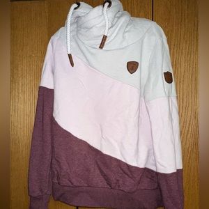 Buckle-Tri-Colored Hooded Sweatshirt